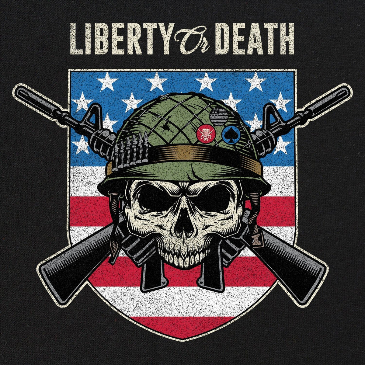 Liberty or Death USA Skull Shield Hoodie Hoodies