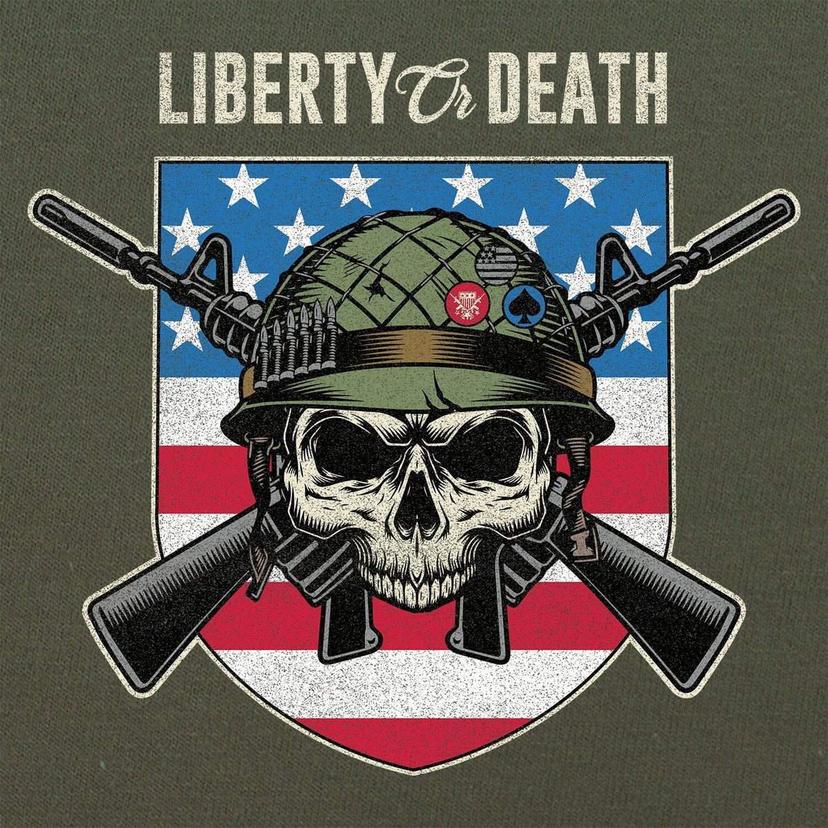 Liberty or Death USA Skull Shield Hoodie Hoodies