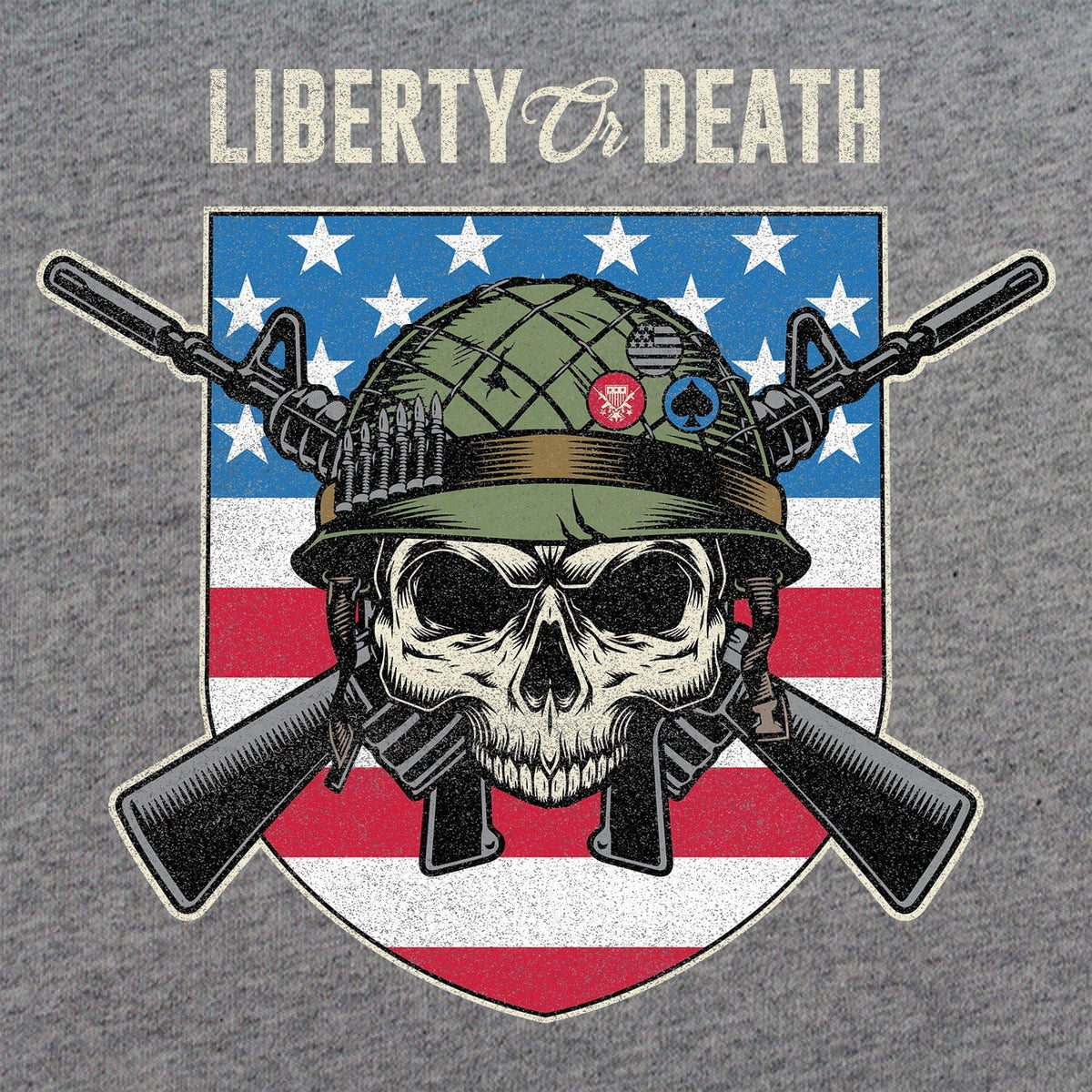 Liberty or Death USA Skull Shield Hoodie Hoodies