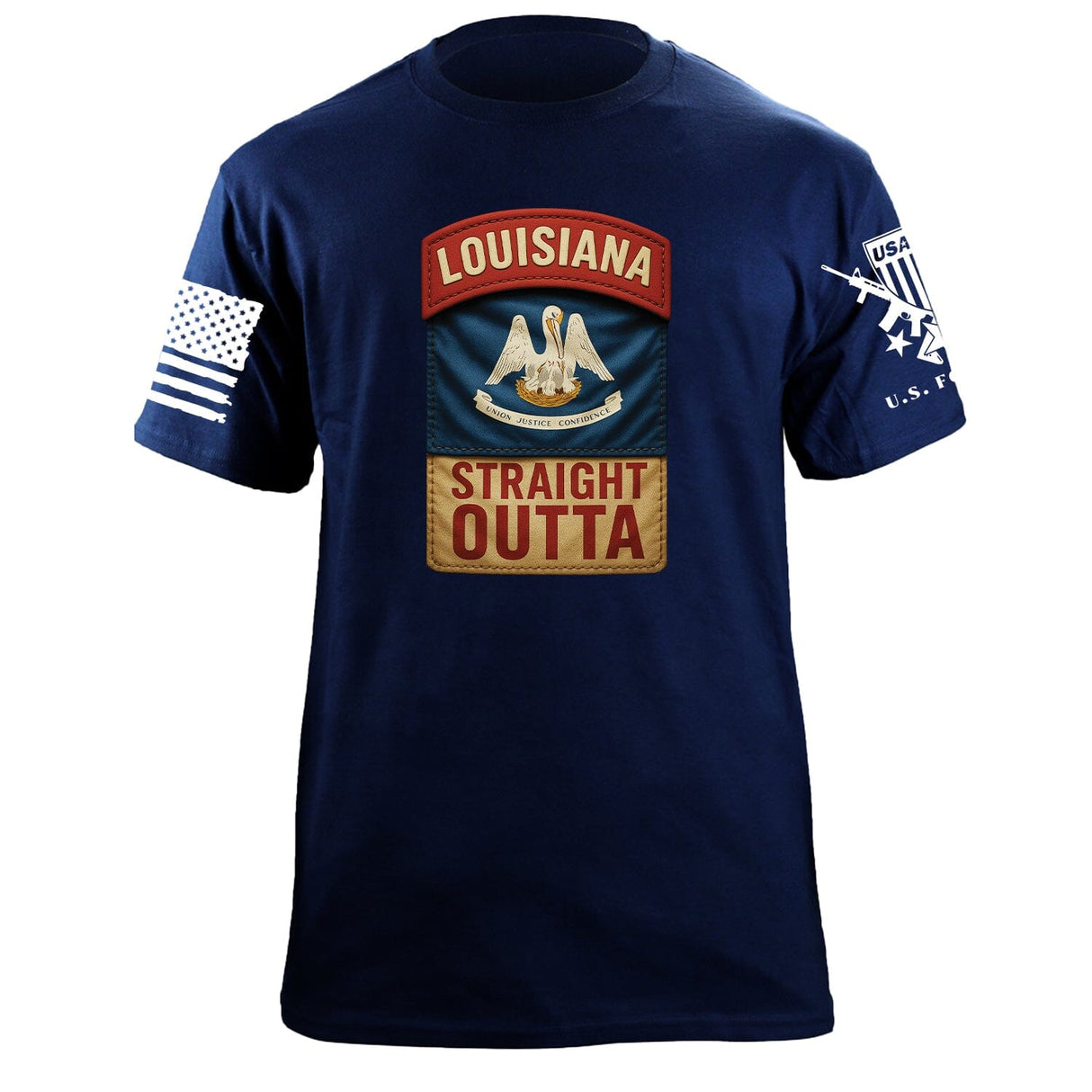 State Tab Shirt: Louisiana Shirts 86405-S-NAVY