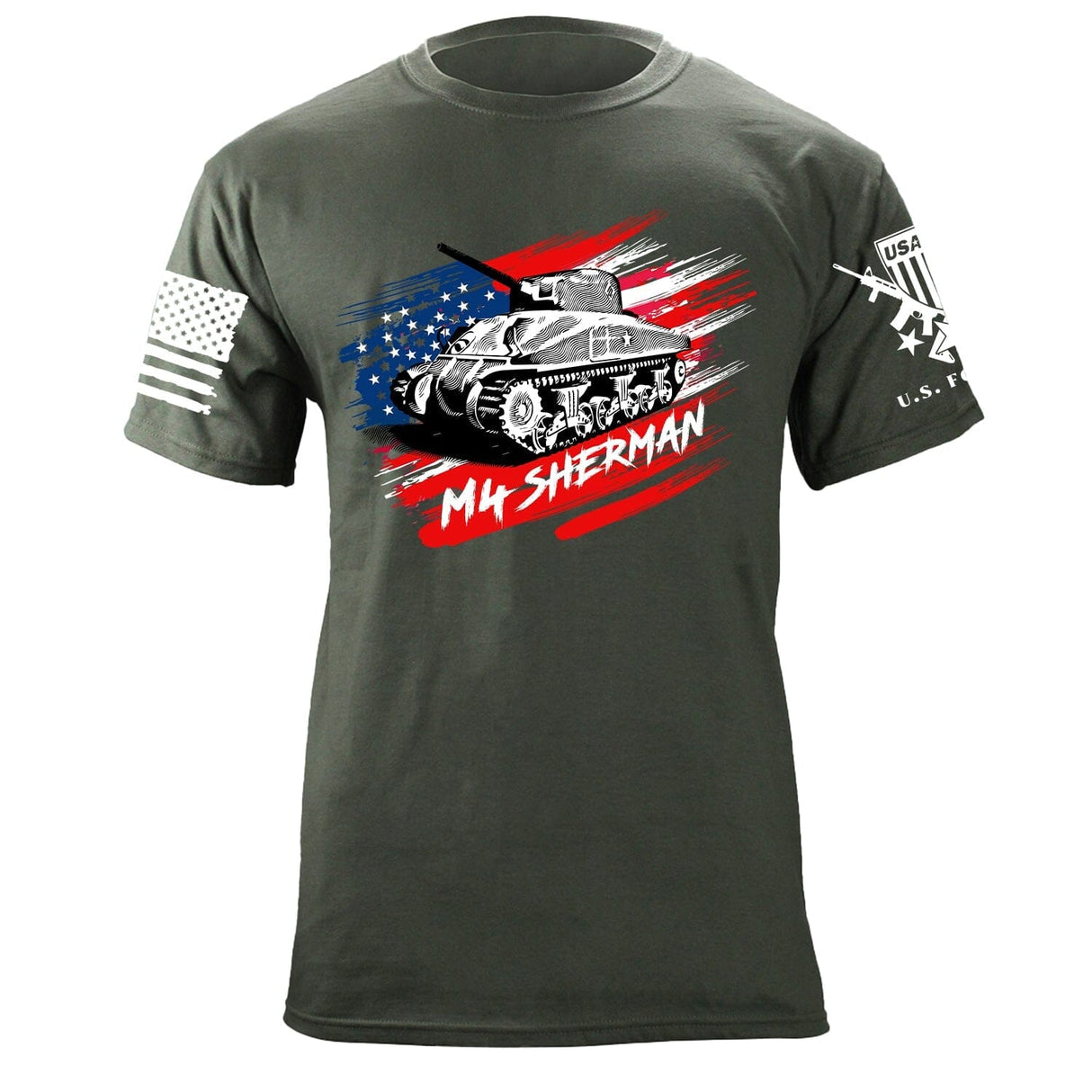 M4 Tank Flag T-Shirt Shirts 87214-3XL-MG
