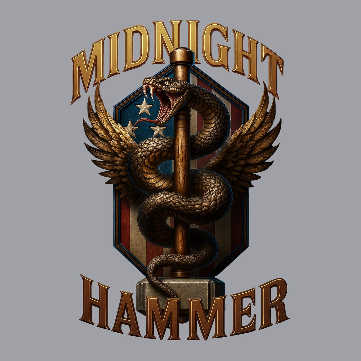 Midnight Hammer Snake - American Flag Hoodie Hoodies