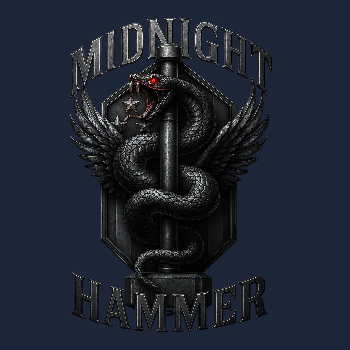 Midnight Hammer Snake - Metal Hoodie Hoodies