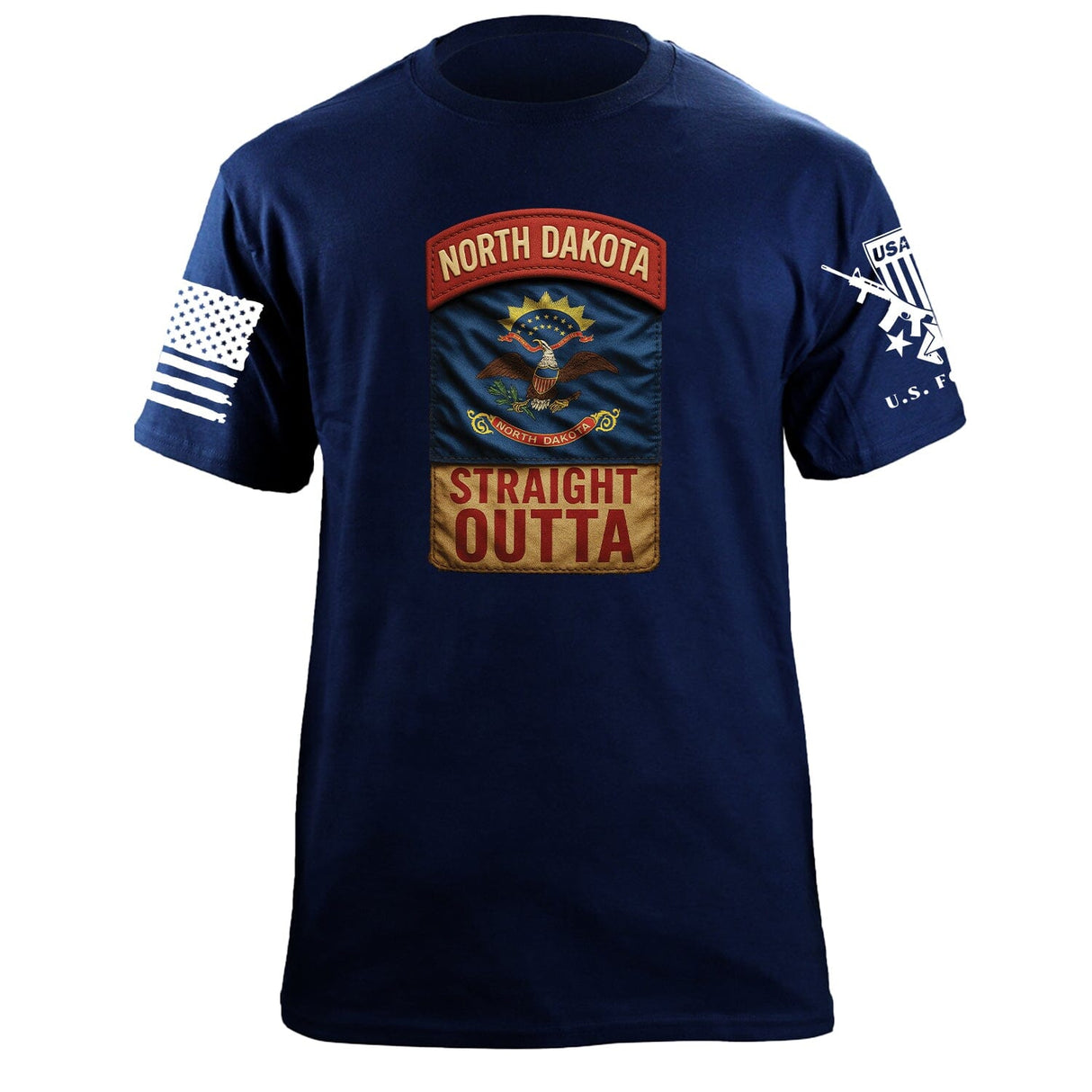 State Tab Shirt: North Dakota Shirts 86414-S-NAVY