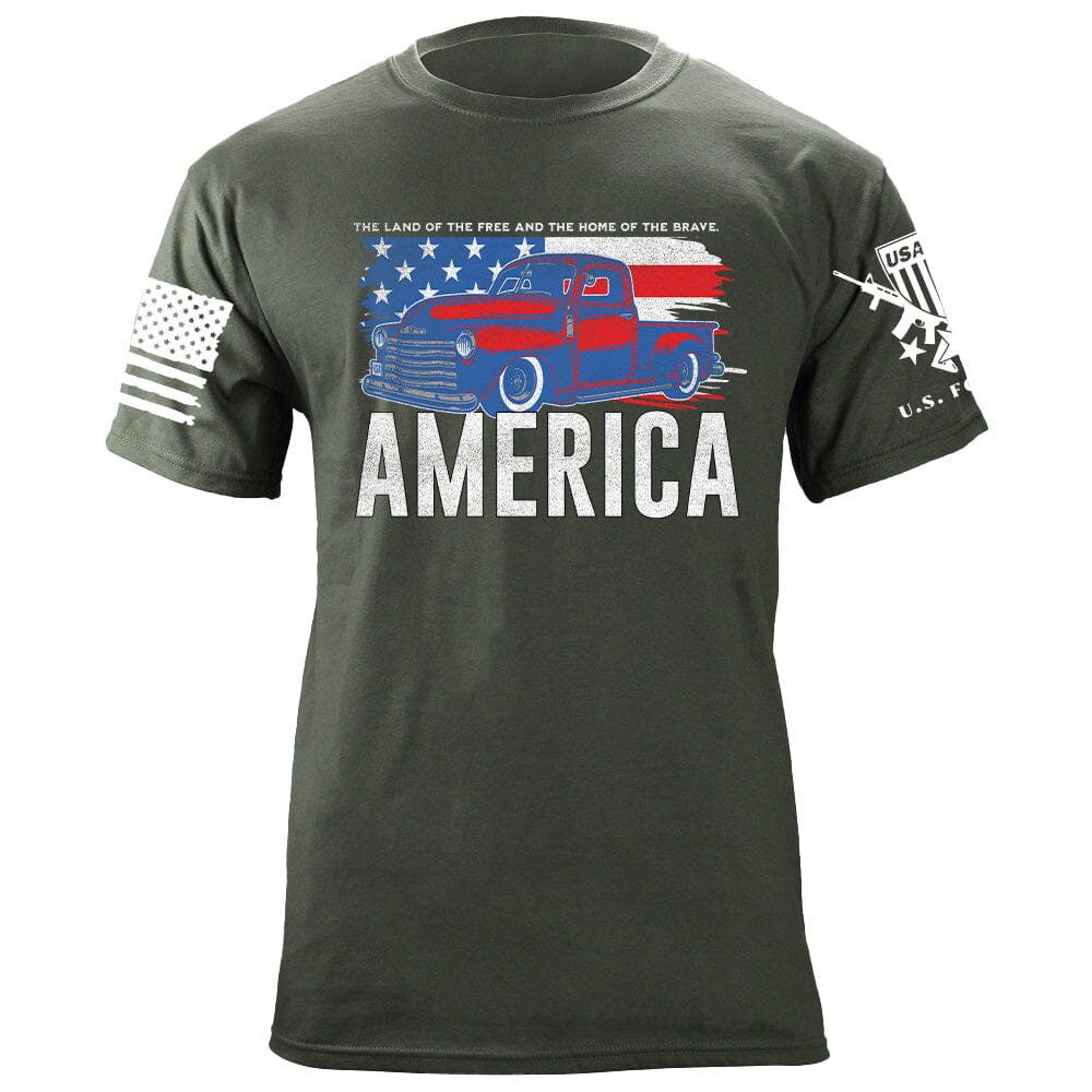 Old Truck America T-Shirt Shirts 87030-S-MG