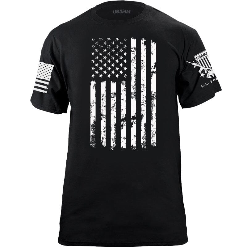 One Color US Flag Distress T-shirt Shirts YFS.3.085.1.BKT.1