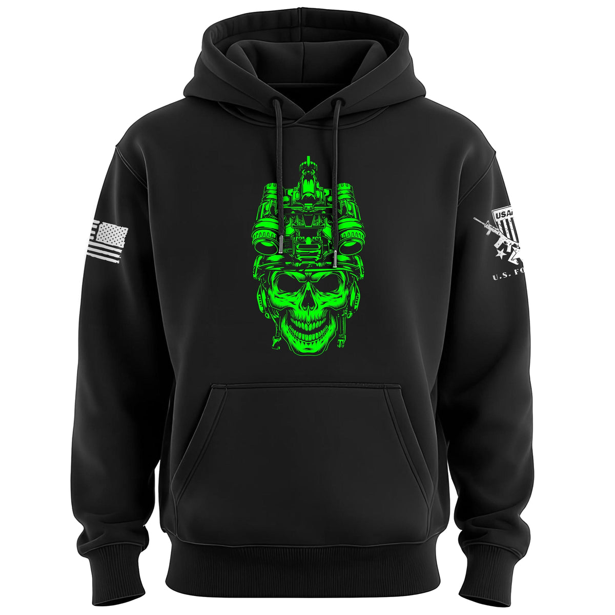 Operator Skull Neon Hoodie Hoodies 100190-S-BK