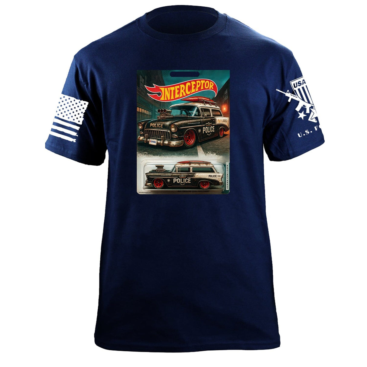 Police Surf Wagon T-Shirt Shirts 87447-S-NAVY