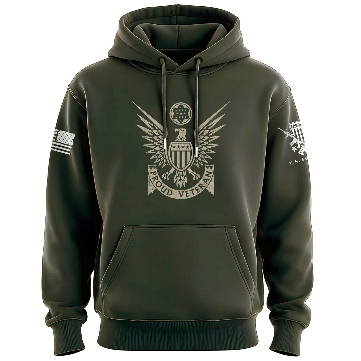 Proud Veteran Stylized Eagle Hoodie Hoodies 100223-S-MG