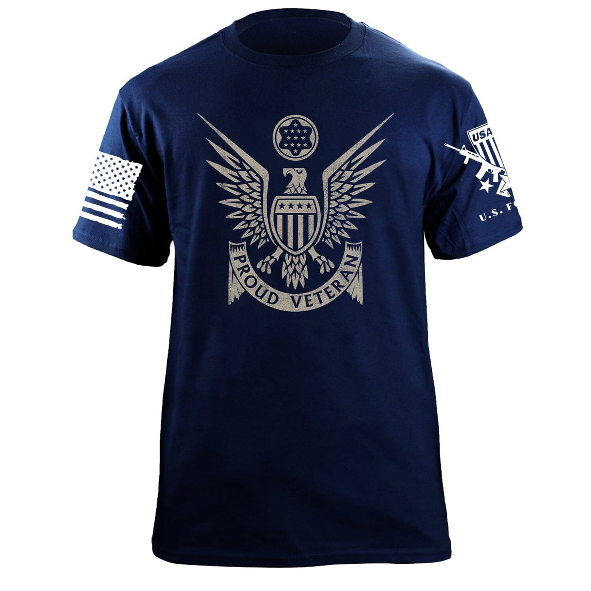 Proud Veteran Stylized Eagle T-Shirt Shirts 87206-S-NAVY