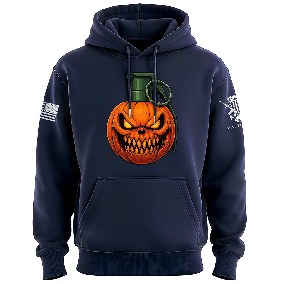 Pumpkin Grenade Hoodie Hoodies 100225-S-NAVY