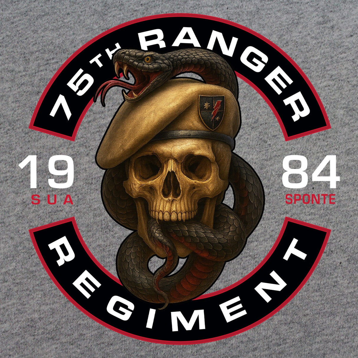 75th Rangers Regiment Skull & Snake T-Shirt Shirts