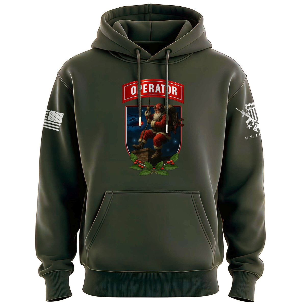 Sgt. Santa Operator Holly Hoodie Hoodies 100241-S-MG