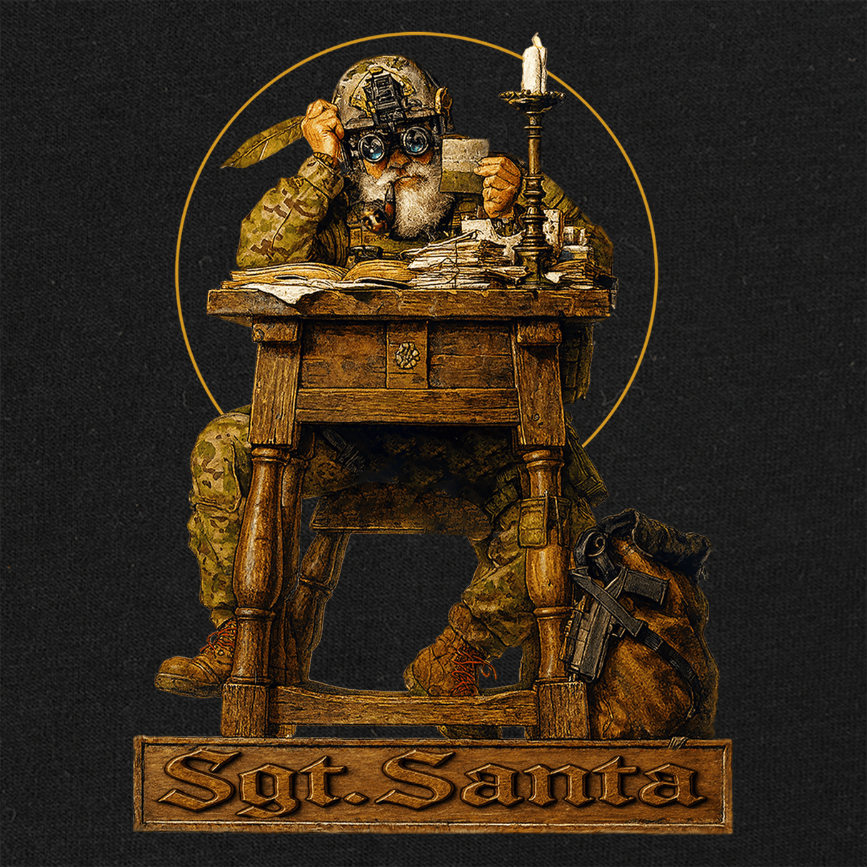 Sgt. Santa Rockwell T-Shirt Shirts