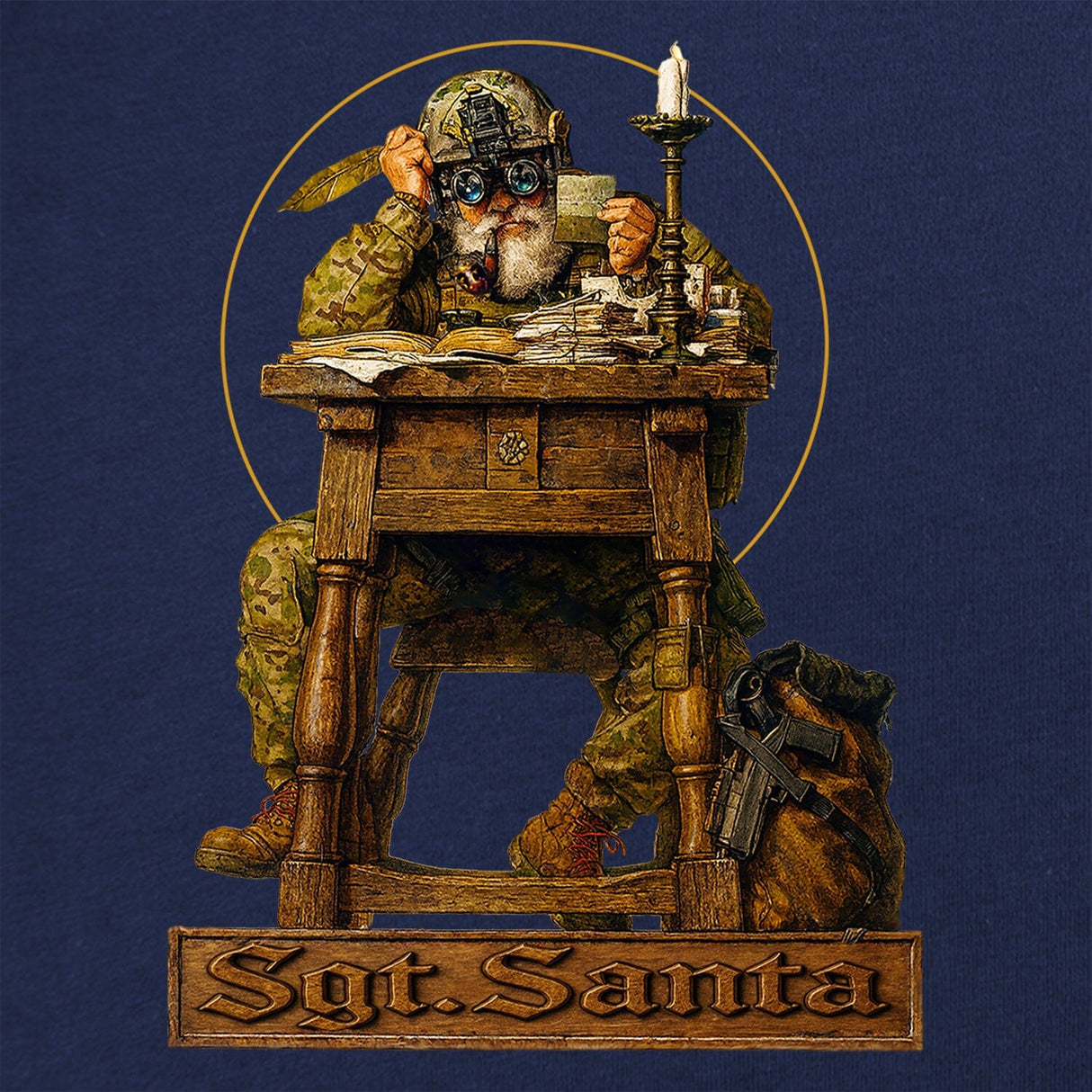 Sgt. Santa Rockwell T-Shirt Shirts