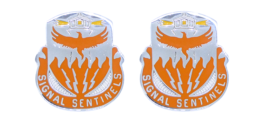 156th Signal Battalion Unit Crest (Signal Sentinels) - Sold in Pairs