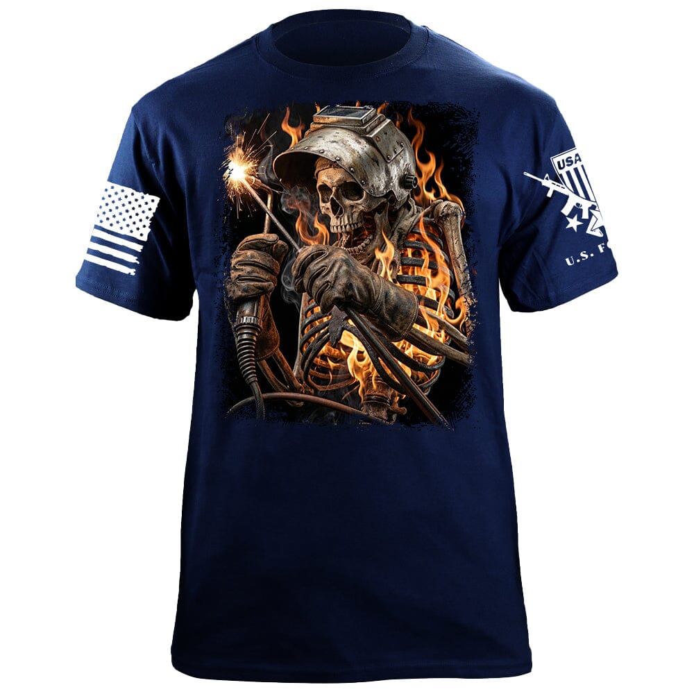 Blue Collar Skeleton T-Shirt Shirts 88139-S-NAVY