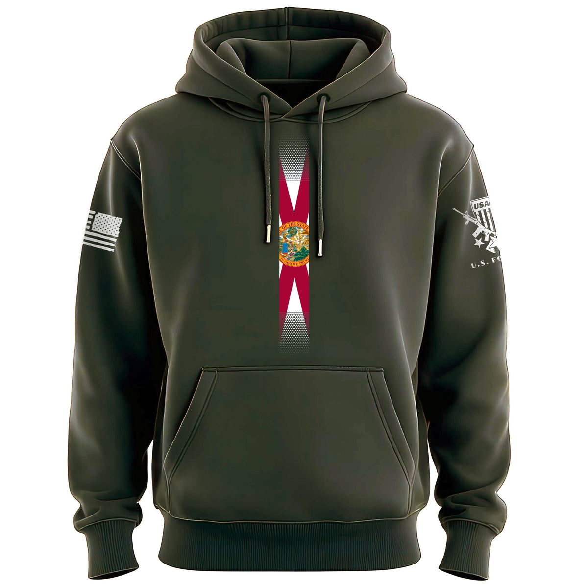 Skinny Vertical Florida Flag Hoodie Hoodies 100250-S-MG