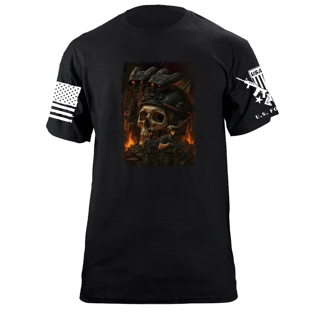 Skull Operator 80's Movie T-Shirt Shirts 87369-S-BK