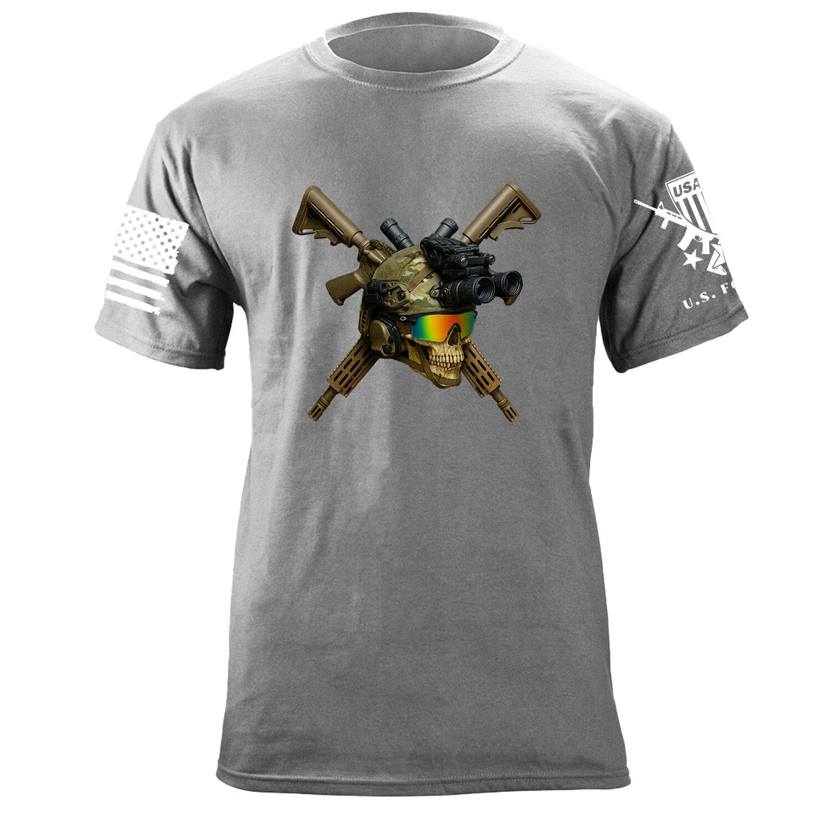 Skull Crossed Guns T-Shirt Shirts 87406-S-HG