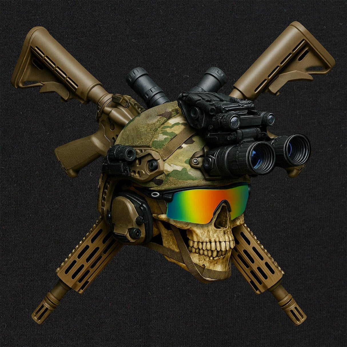 Skull Crossed Guns T-Shirt Shirts