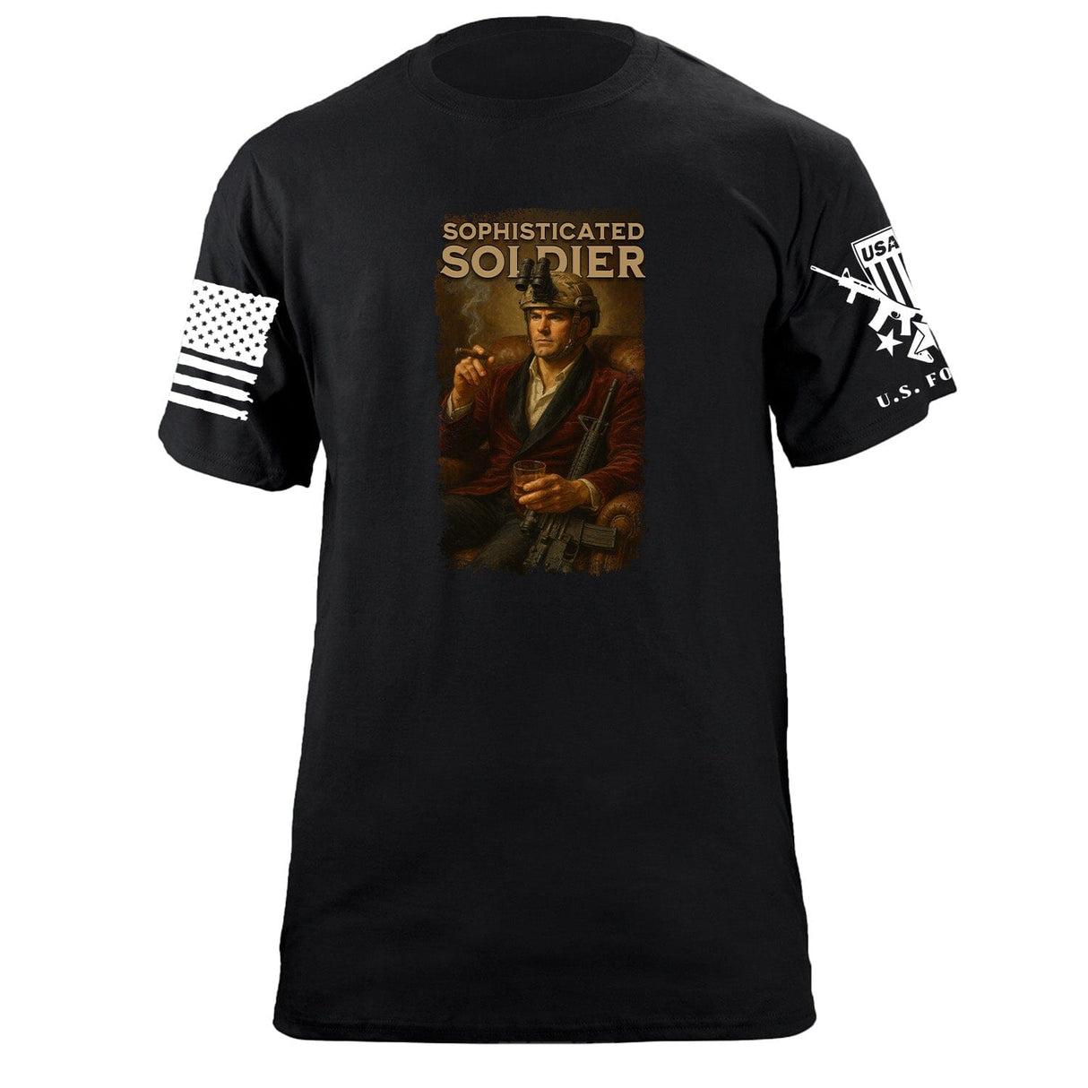 Sophisticated Soldier T-Shirt Shirts 87454-S-BK