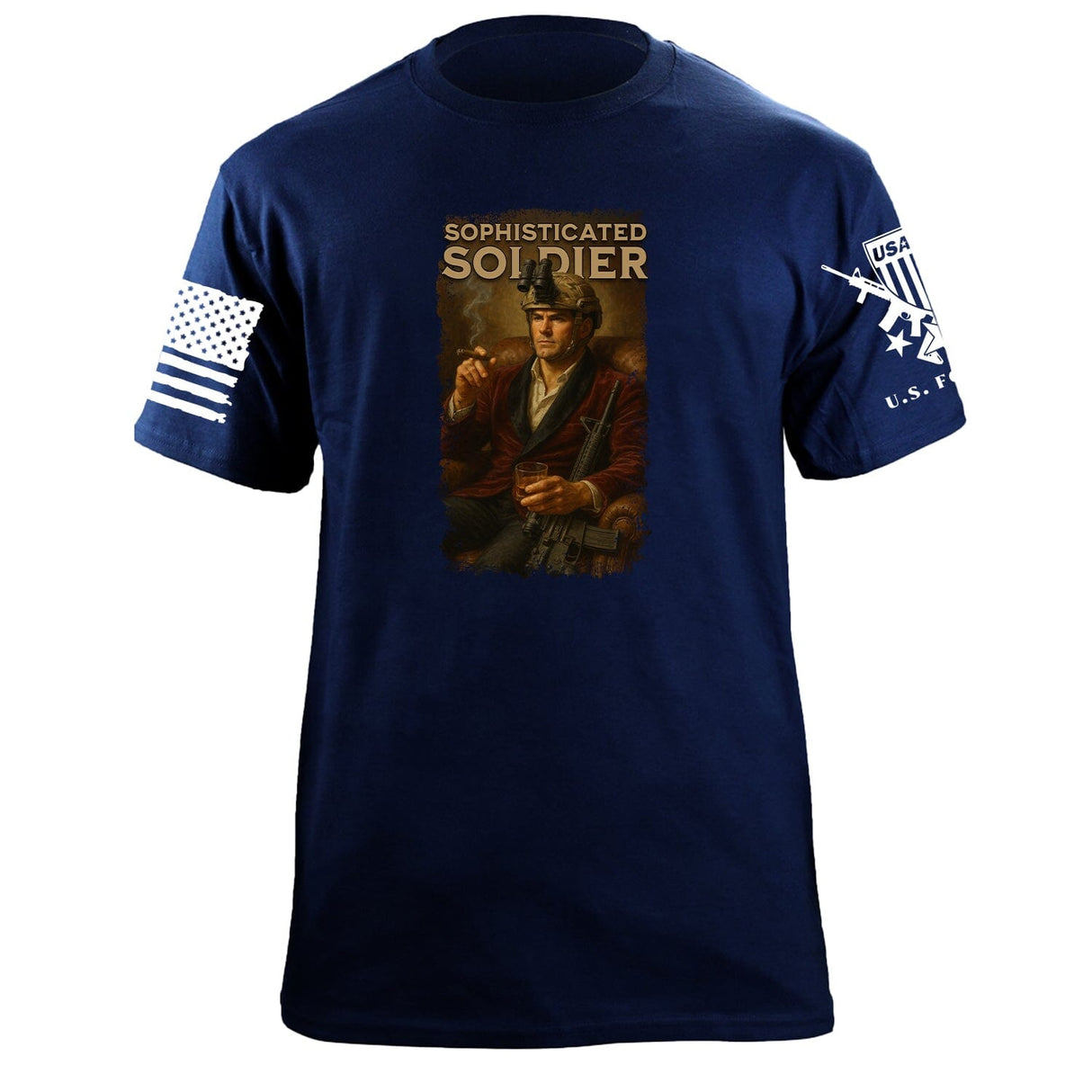 Sophisticated Soldier T-Shirt Shirts 87454-S-NAVY