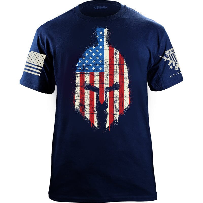 Spartan Distressed US Flag T-shirt Shirts