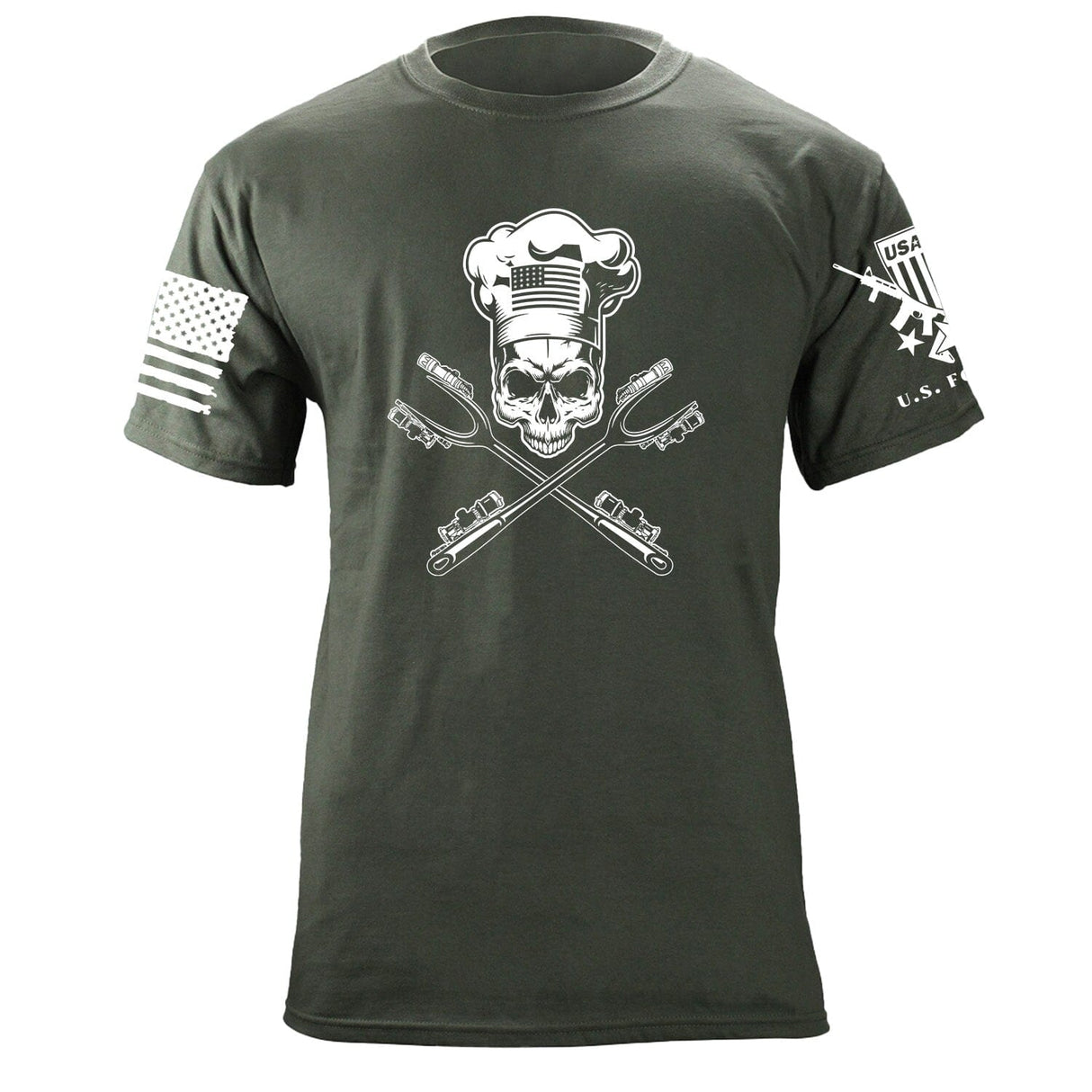 Tactical Grill Crossed Forks T-Shirt Shirts 87156-S-MG