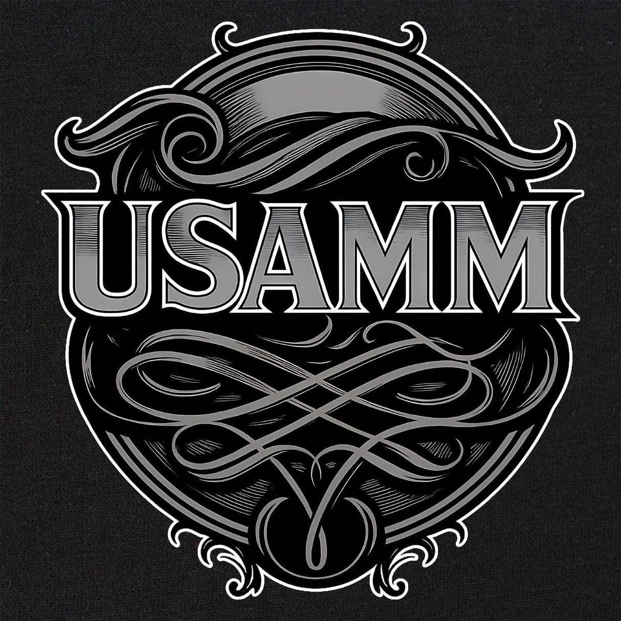 USAMM Black & White Longhorn Skull T-Shirt Shirts