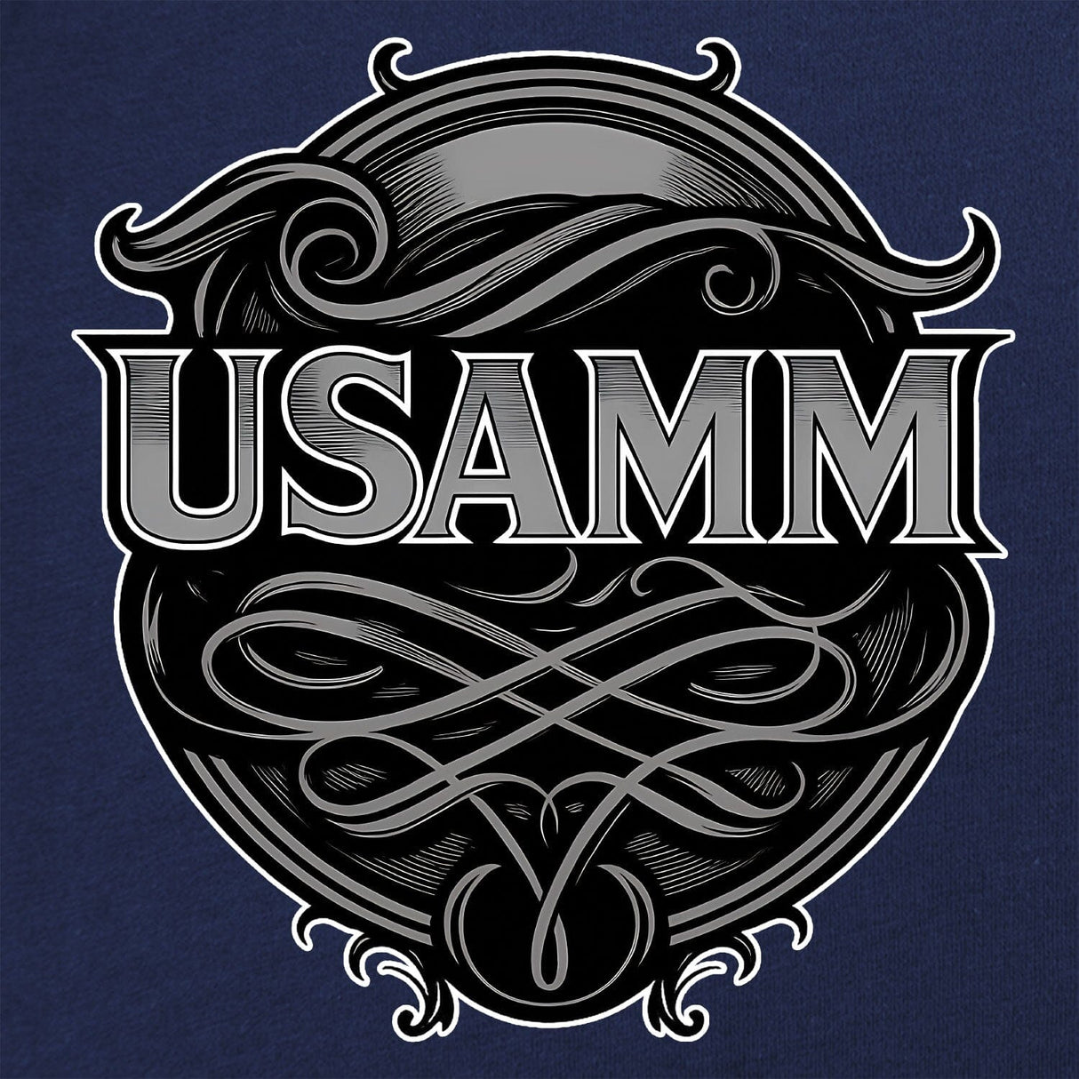 USAMM Black & White Longhorn Skull T-Shirt Shirts
