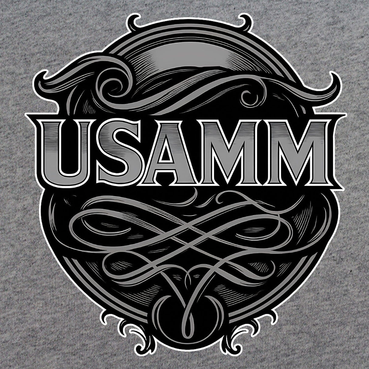 USAMM Black & White Longhorn Skull T-Shirt Shirts