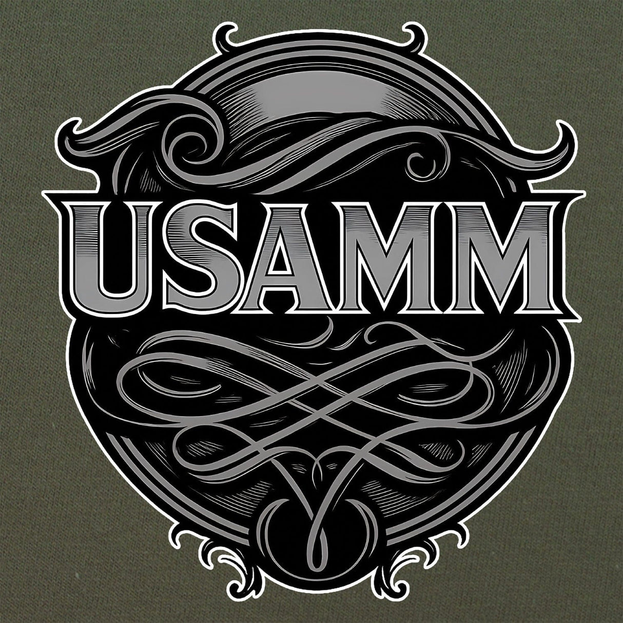 USAMM Black & White Longhorn Skull T-Shirt Shirts