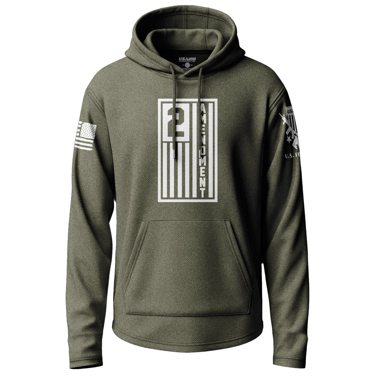 2A Draped Flag Lightweight Hoodie Lightweight Hoodie 90005-S-MG-THIN