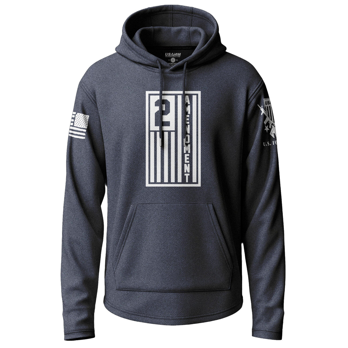 2A Draped Flag Lightweight Hoodie Lightweight Hoodie 90005-S-NAVY-THIN