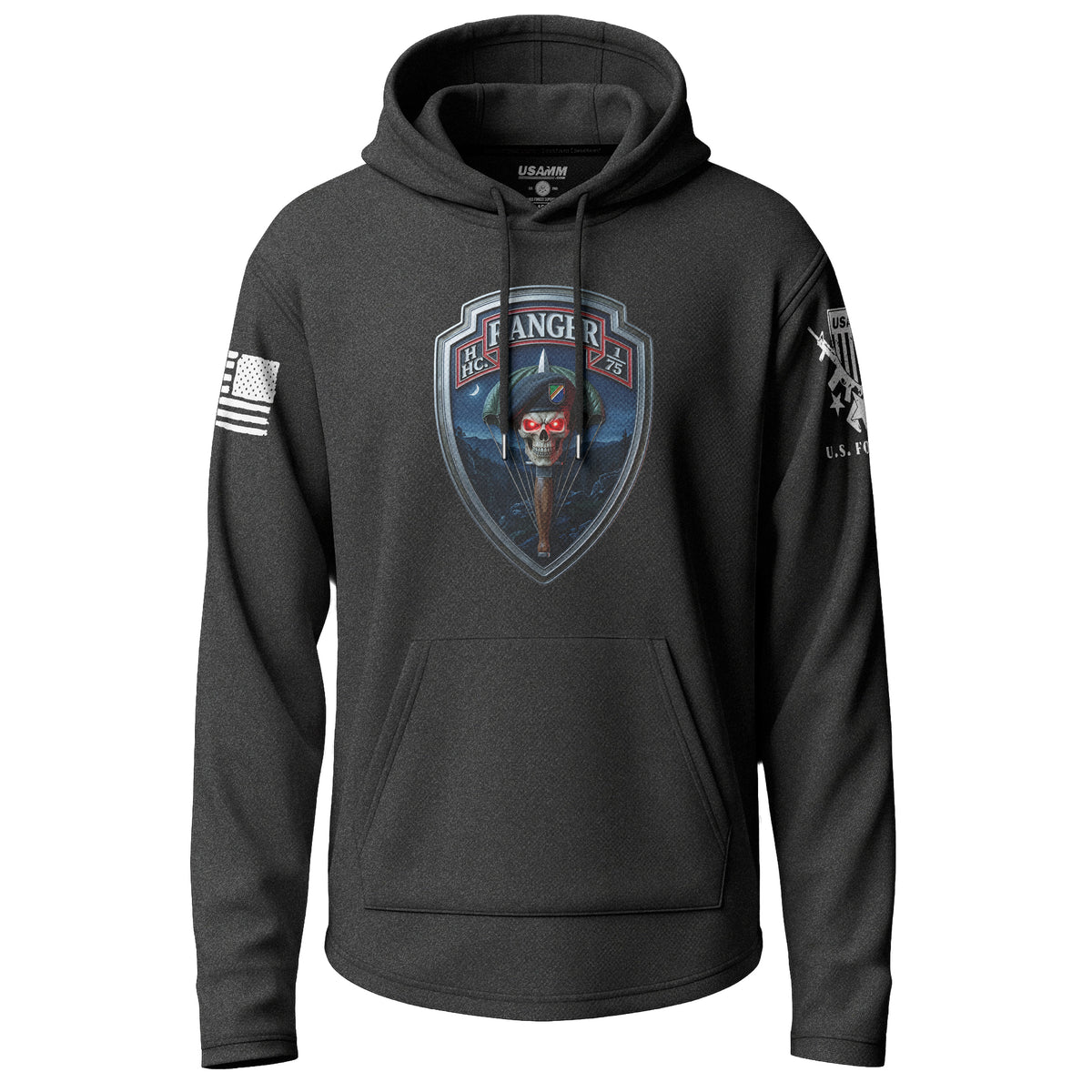 Airborne Ranger Skull Graphic Lightweight Hoodie