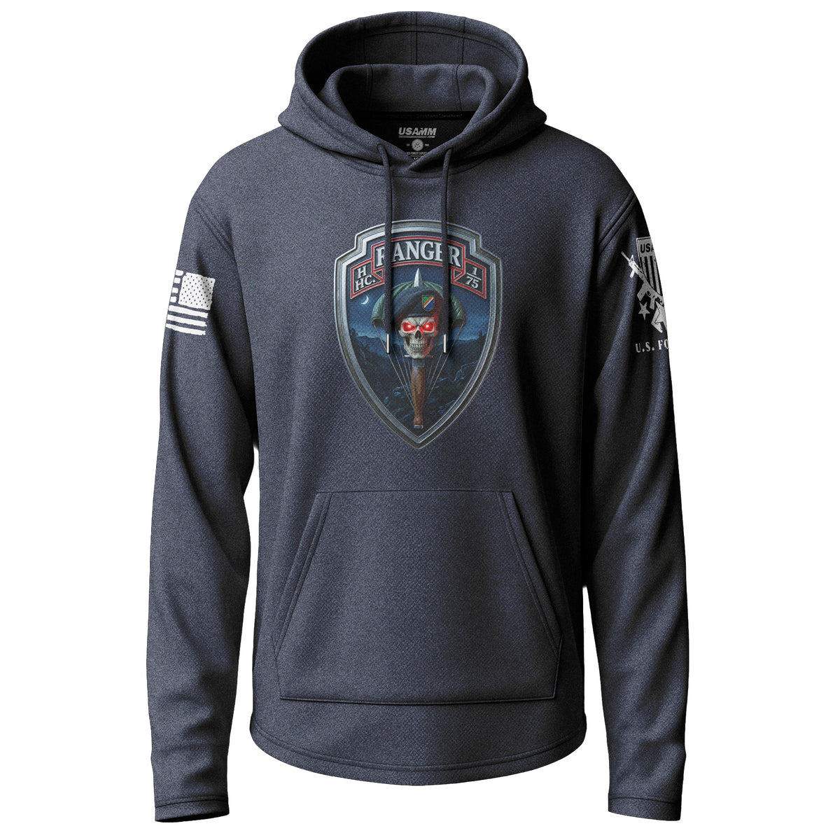 Airborne Ranger Skull Graphic Lightweight Hoodie