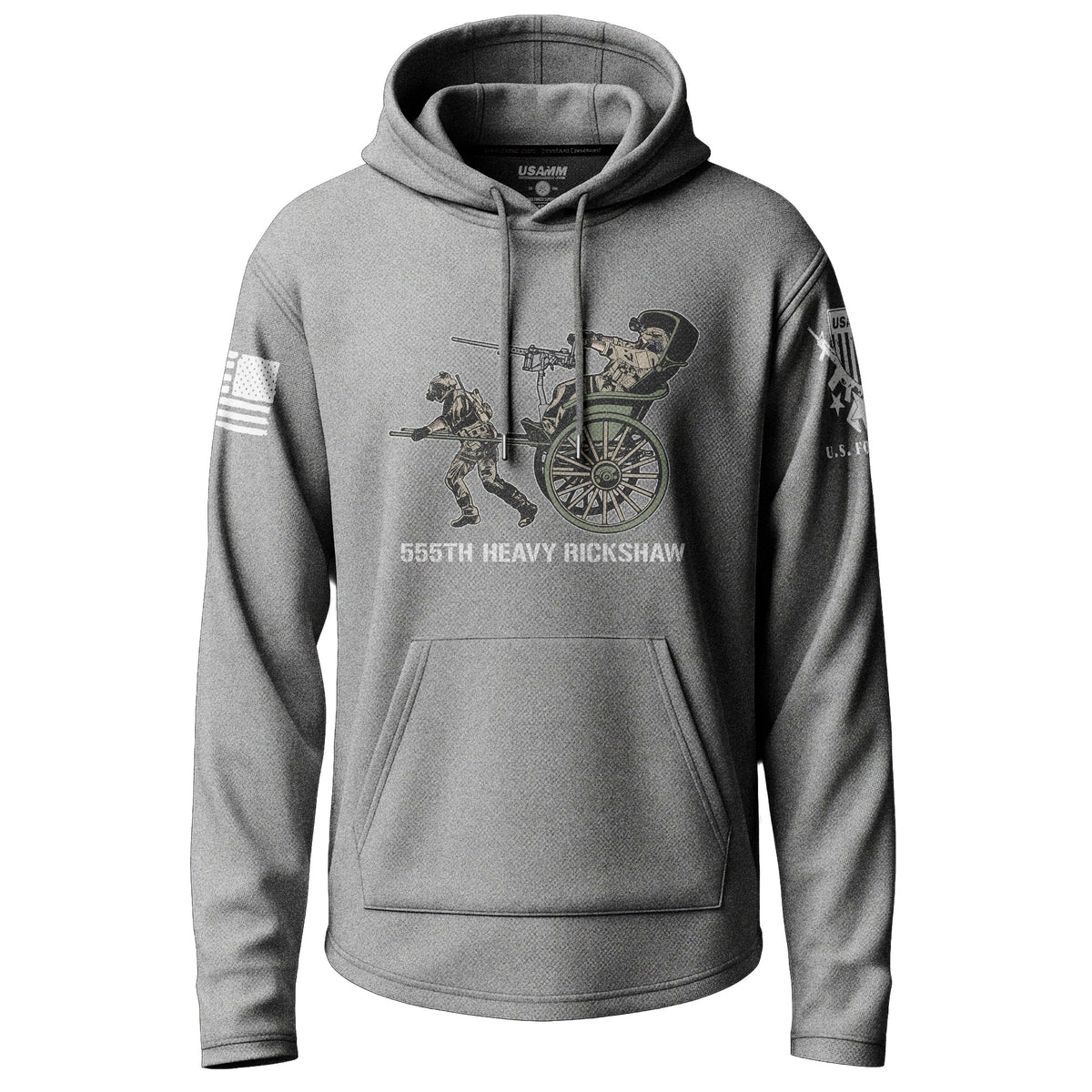 555th Heavy Rickshaw Stencil Lightweight Hoodie Lightweight Hoodie 90013-S-HG-THIN