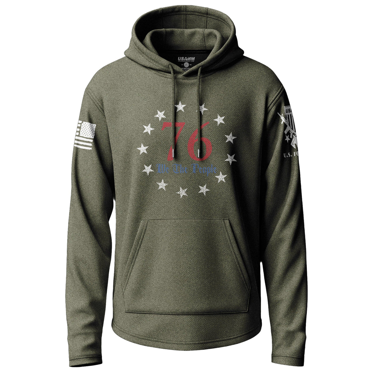 1776 We The People Betsy Ross Graphic Lightweight Hoodie Lightweight Hoodie 90012-S-MG-THIN