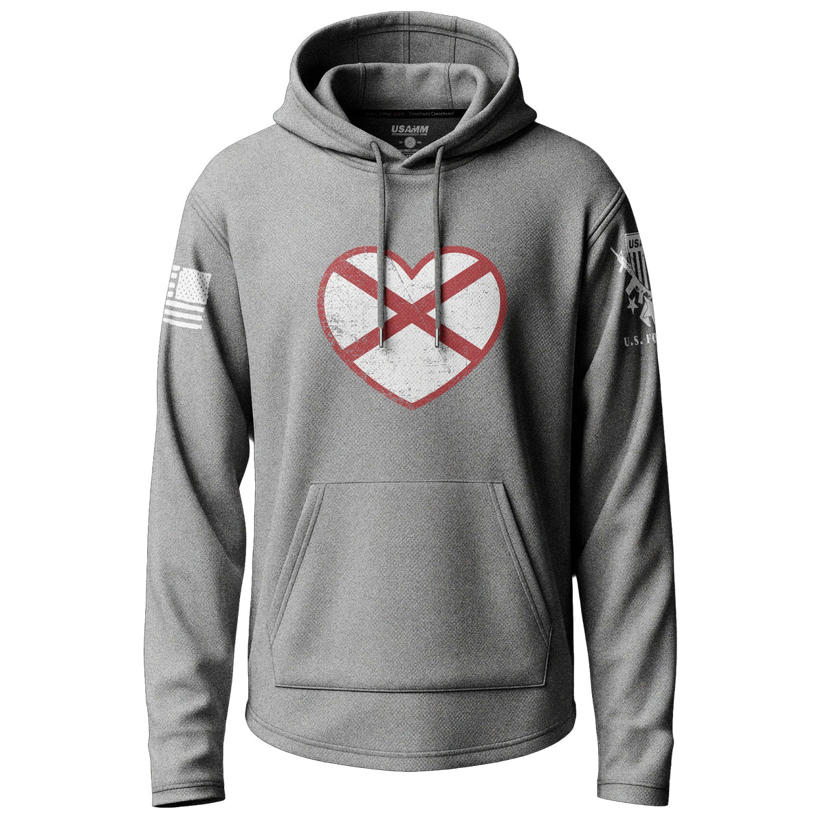 Alabama State Flag Heart Lightweight Hoodie Lightweight Hoodie 90081-S-HG-THIN