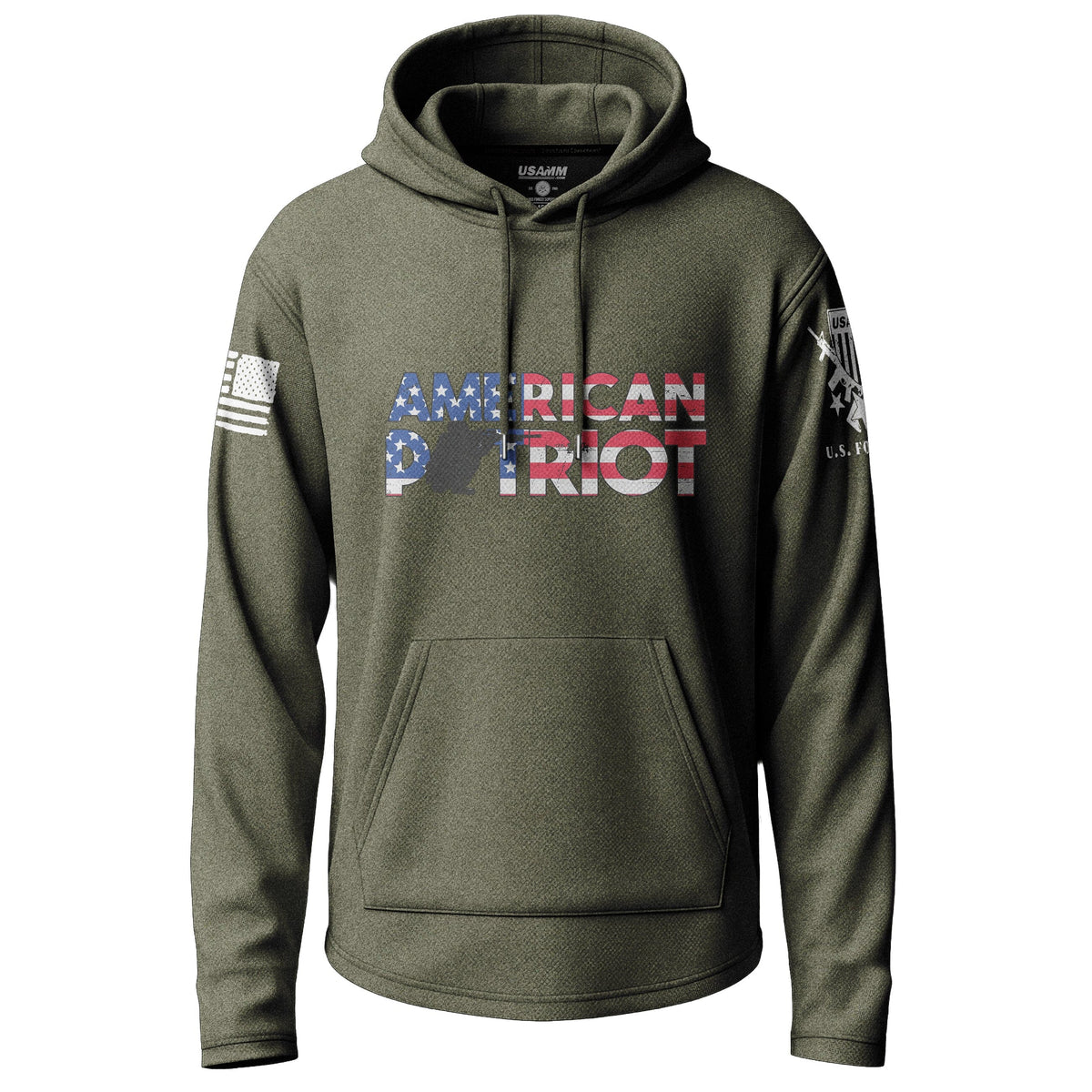 American Patriot Gunfighter Graphic Lightweight Hoodie Lightweight Hoodie 90096-S-MG-THIN
