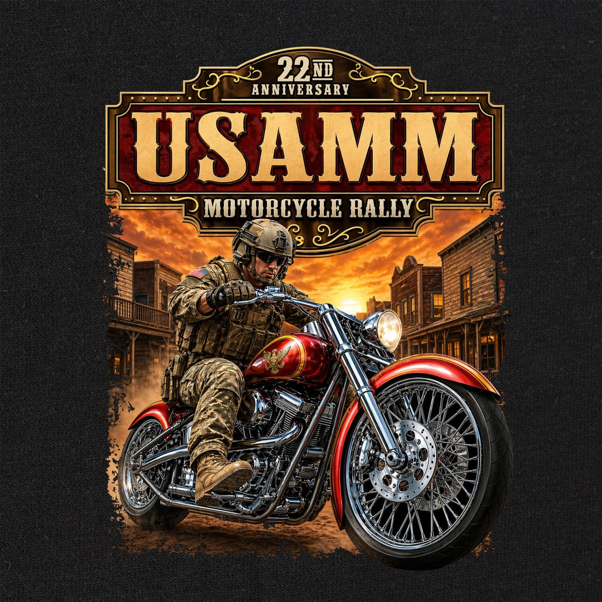 USAMM Motorcycle Rally T-Shirt Shirts