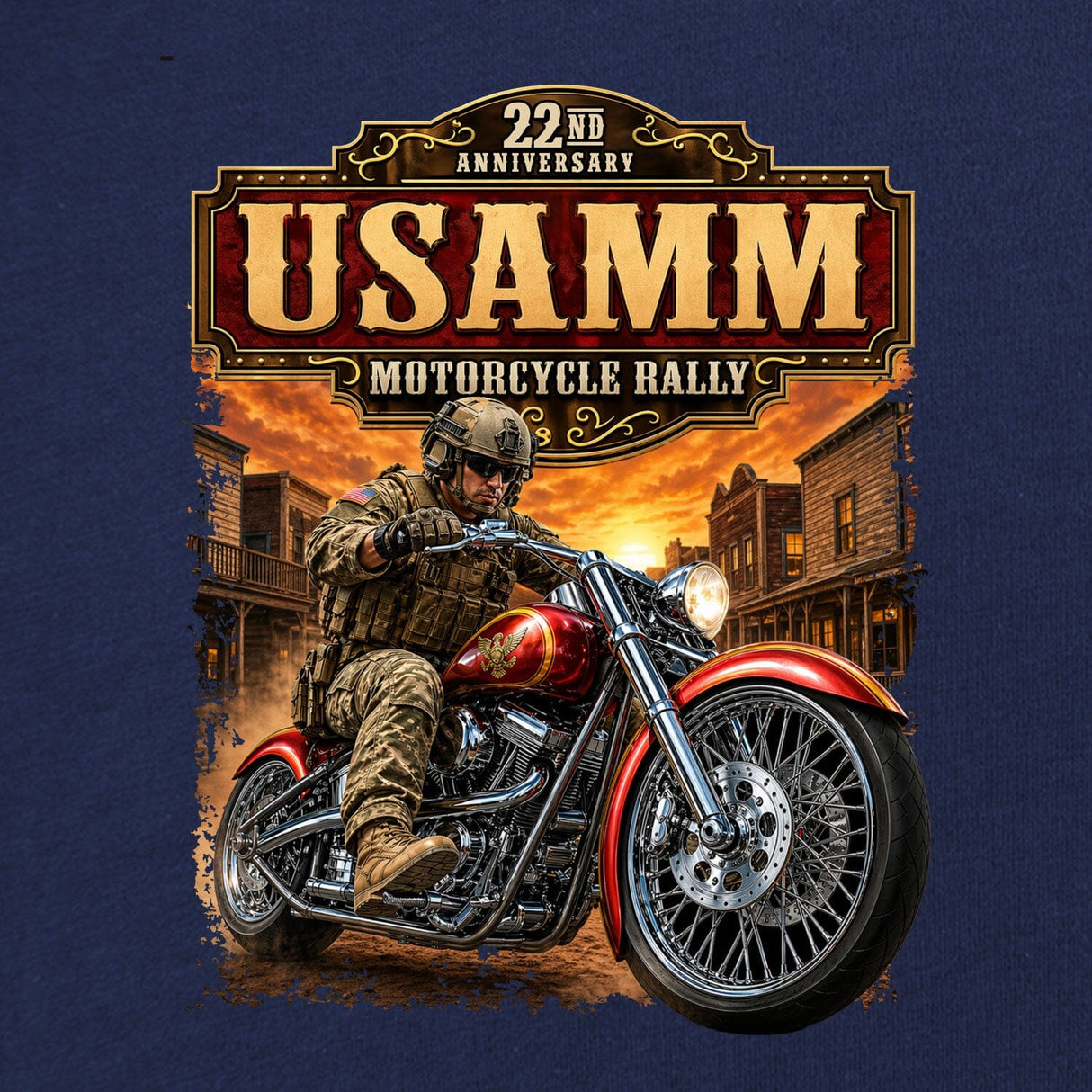 USAMM Motorcycle Rally T-Shirt Shirts
