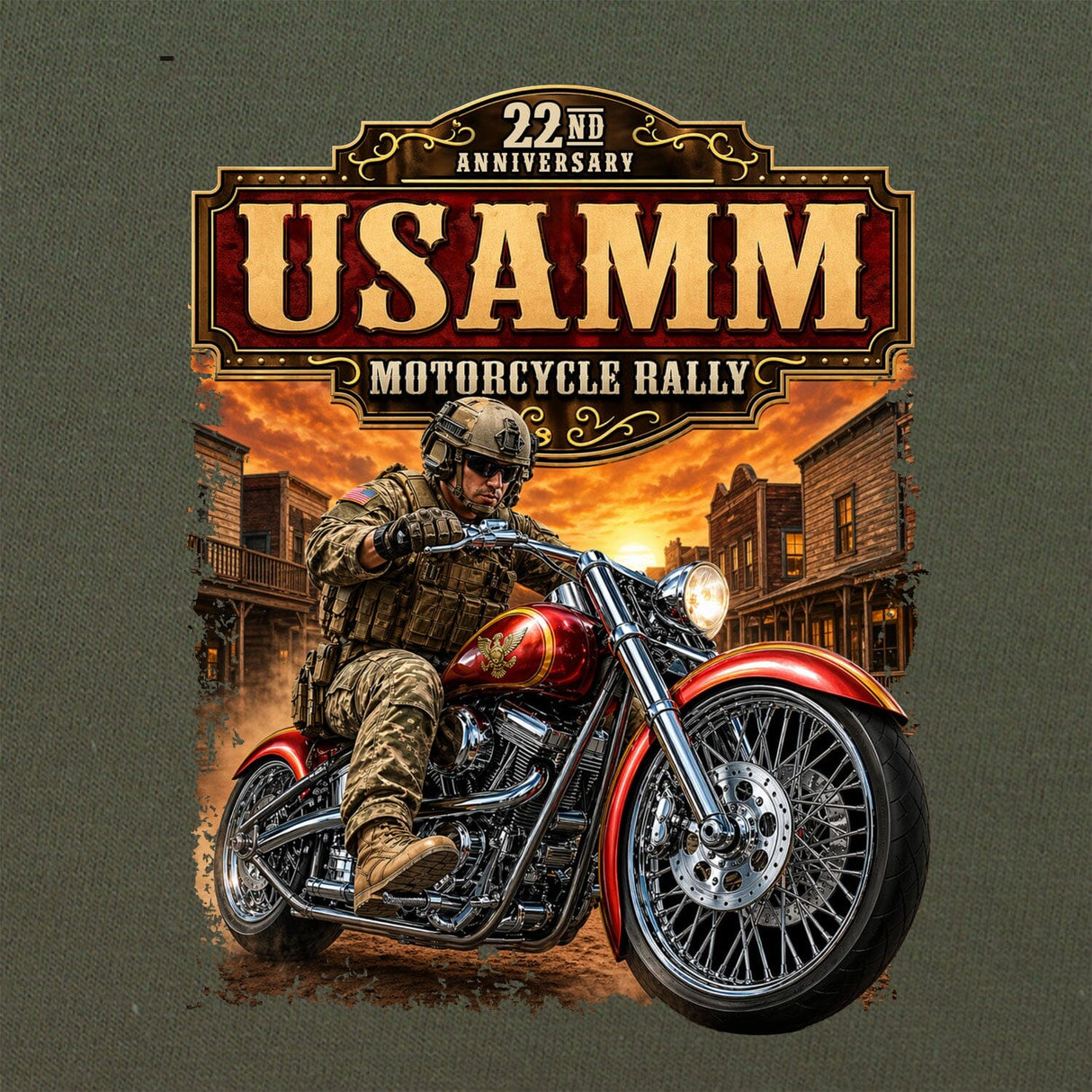 USAMM Motorcycle Rally T-Shirt Shirts
