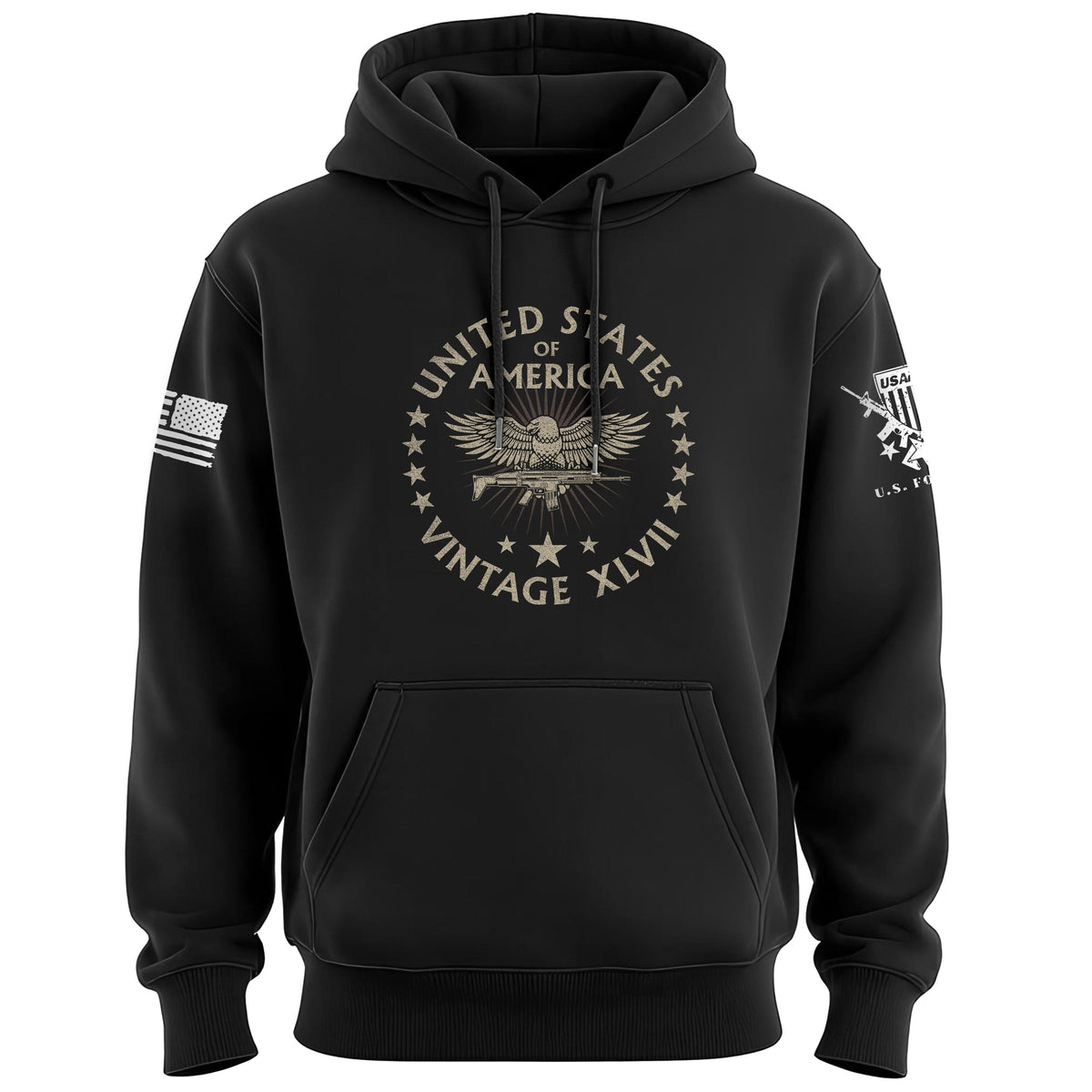 United States of America Vintage XLVII Hoodie Hoodies 100366-S-BK