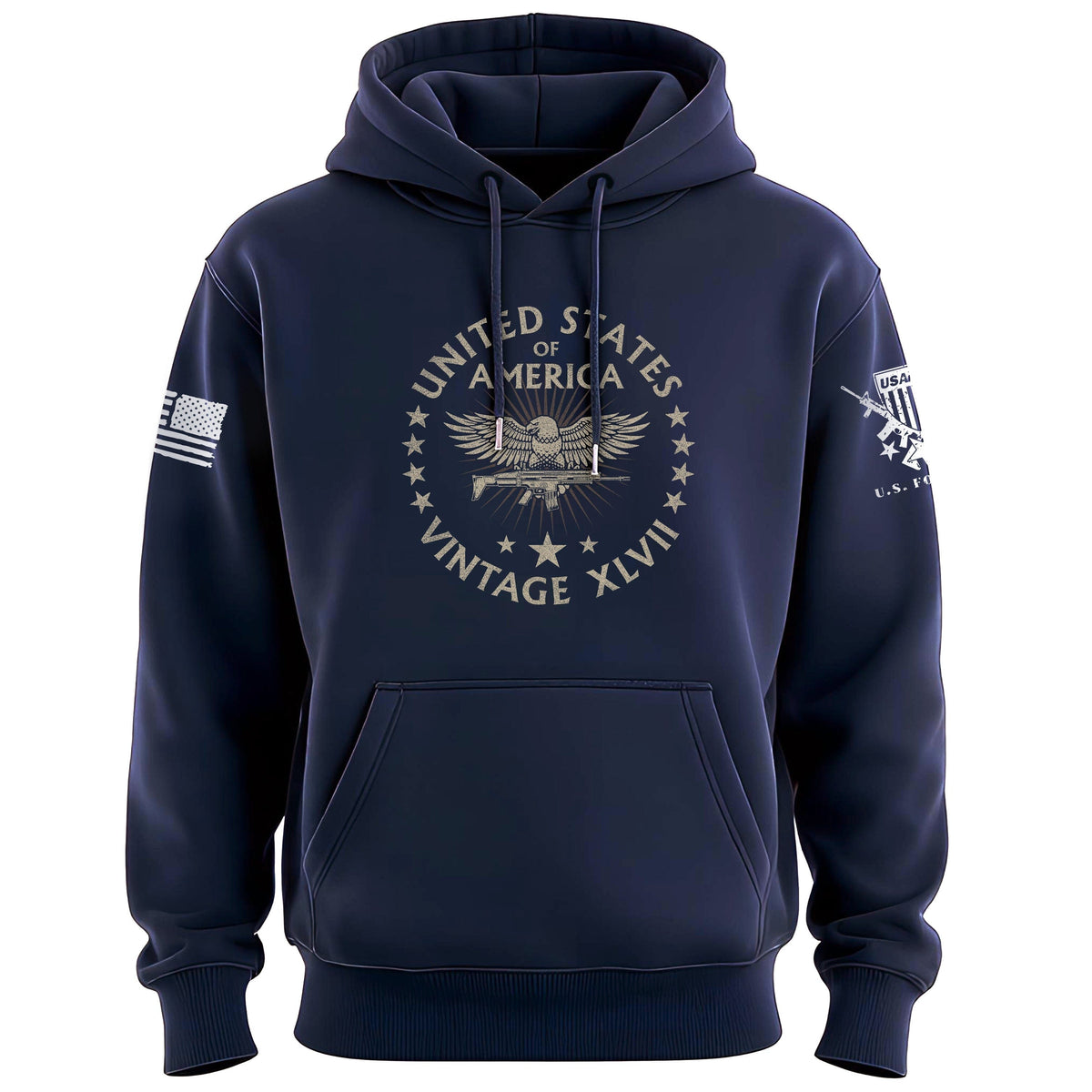 United States of America Vintage XLVII Hoodie Hoodies 100366-S-NAVY