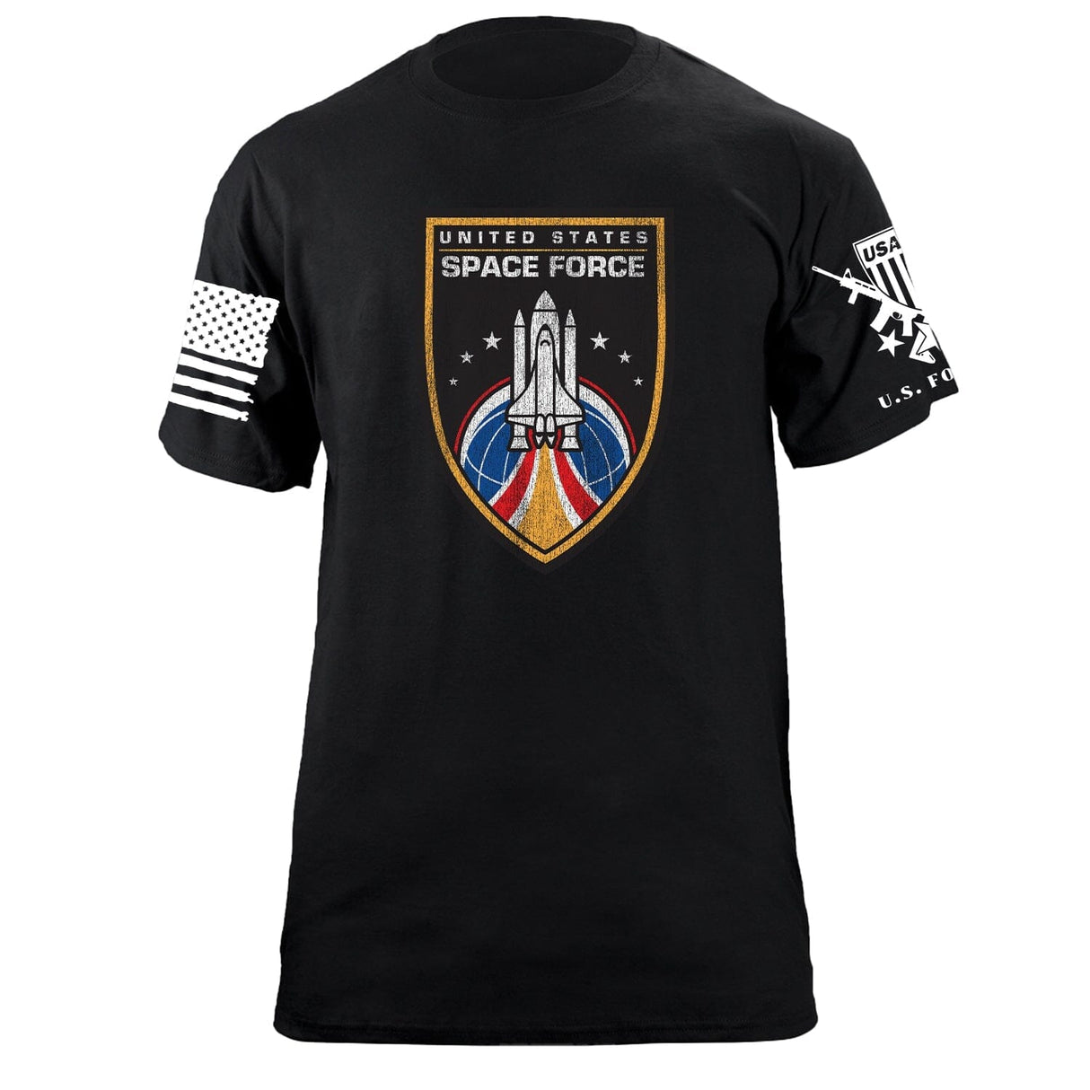 Vintage Space Force Shield Graphic T-shirt Shirts 87251-S-BK