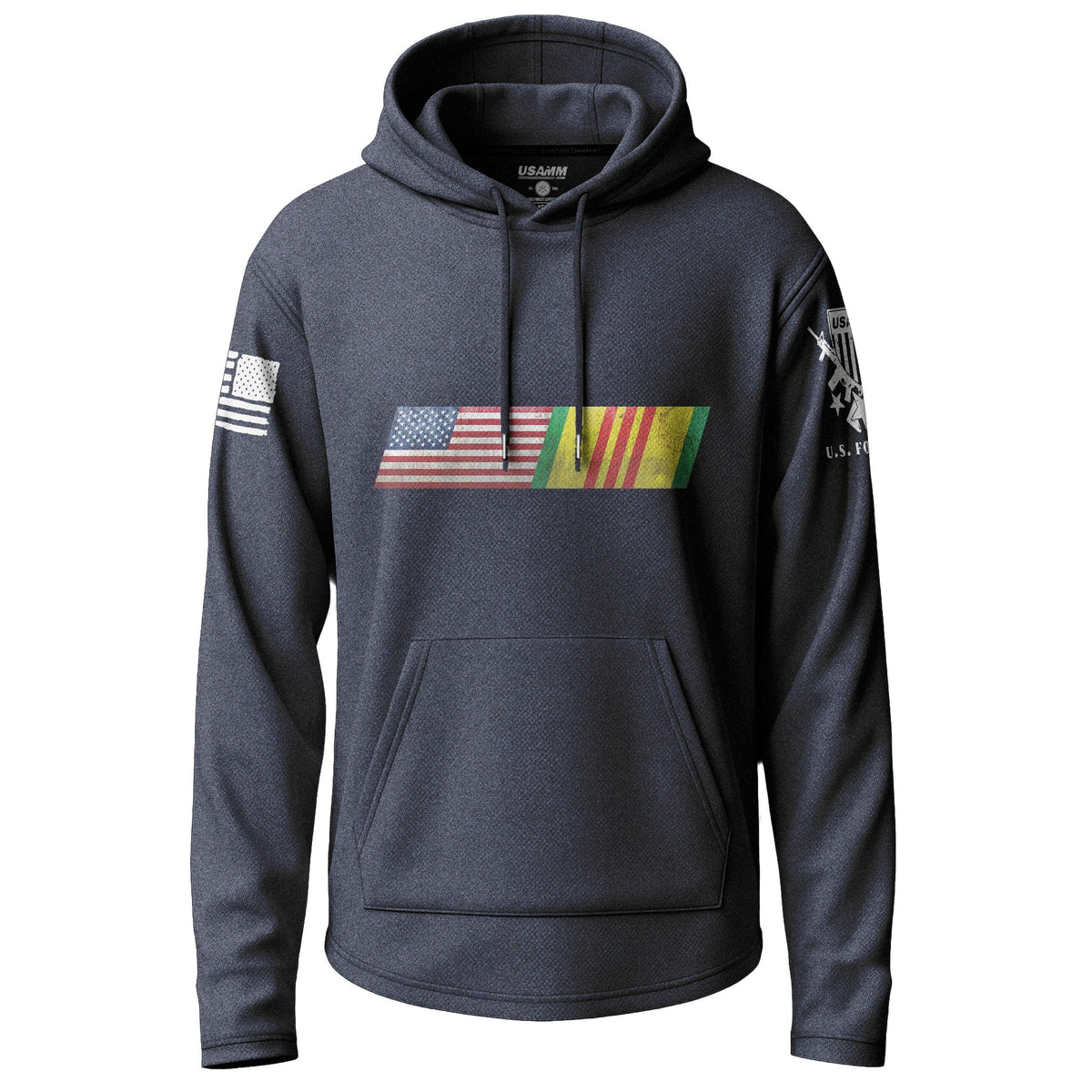 American Flag Vietnam Service Ribbon Blend Lightweight Hoodie Lightweight Hoodie 90093-S-NAVY-THIN