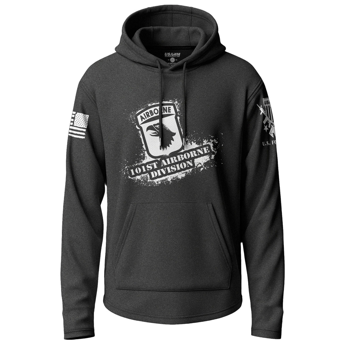 101st Airborne Division Graphic Stencil Lightweight Hoodie Lightweight Hoodie 90140-S-BK-THIN