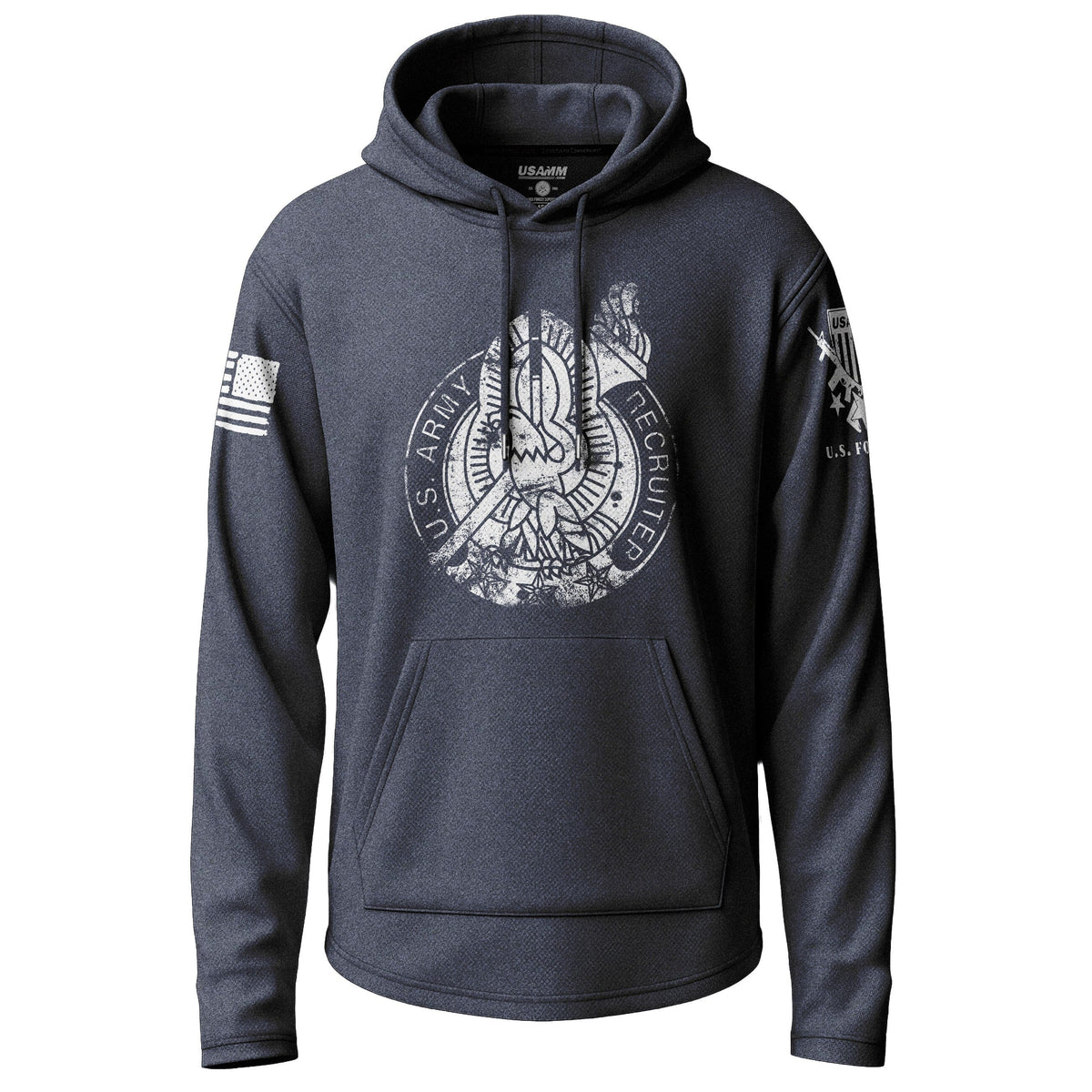 Army-Army Recruiter Distressed Badge Lightweight Hoodie Lightweight Hoodie 90115-S-NAVY-THIN